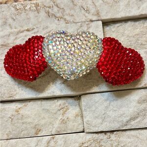 Made in France Hearts Hair Barrette .